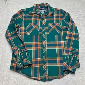 Gorpcore Lumberjack Rustic Cotton Plaid Flannel Button Down Shirt Sz Small LN